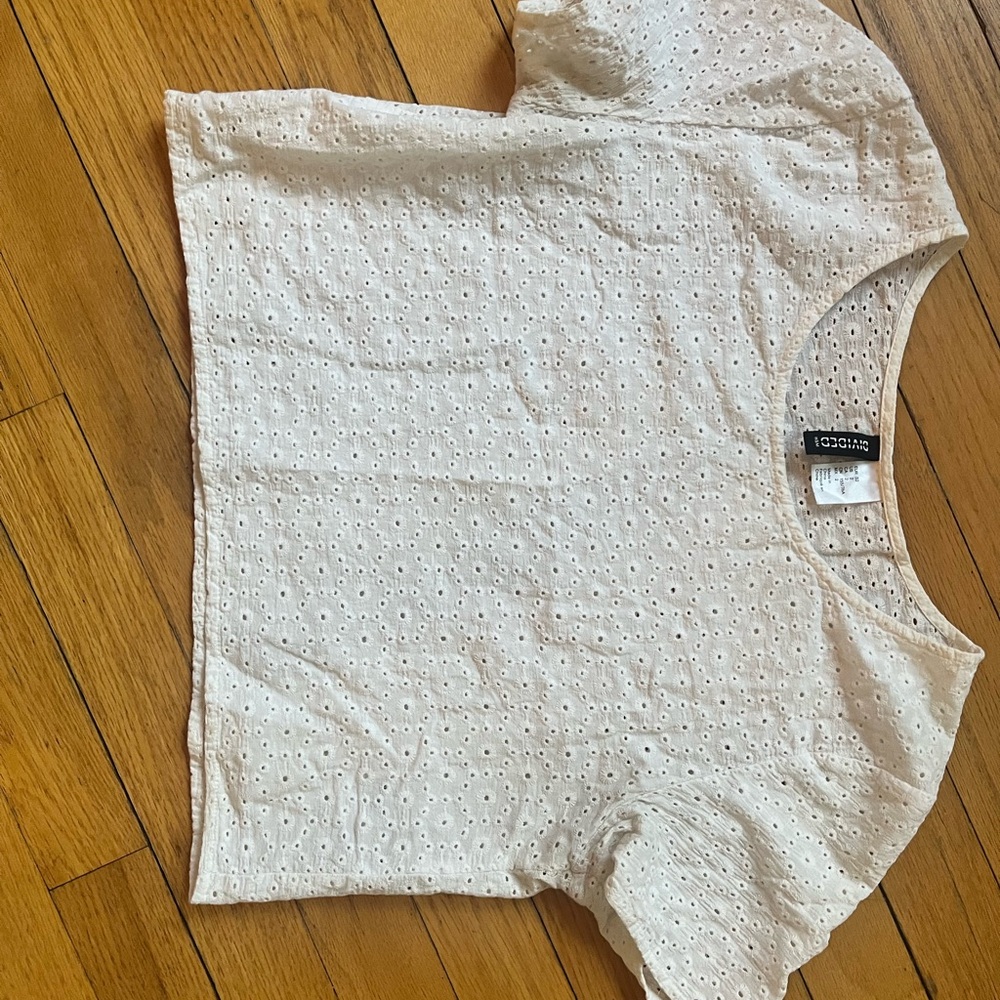 Eyelet Lace Cream Top